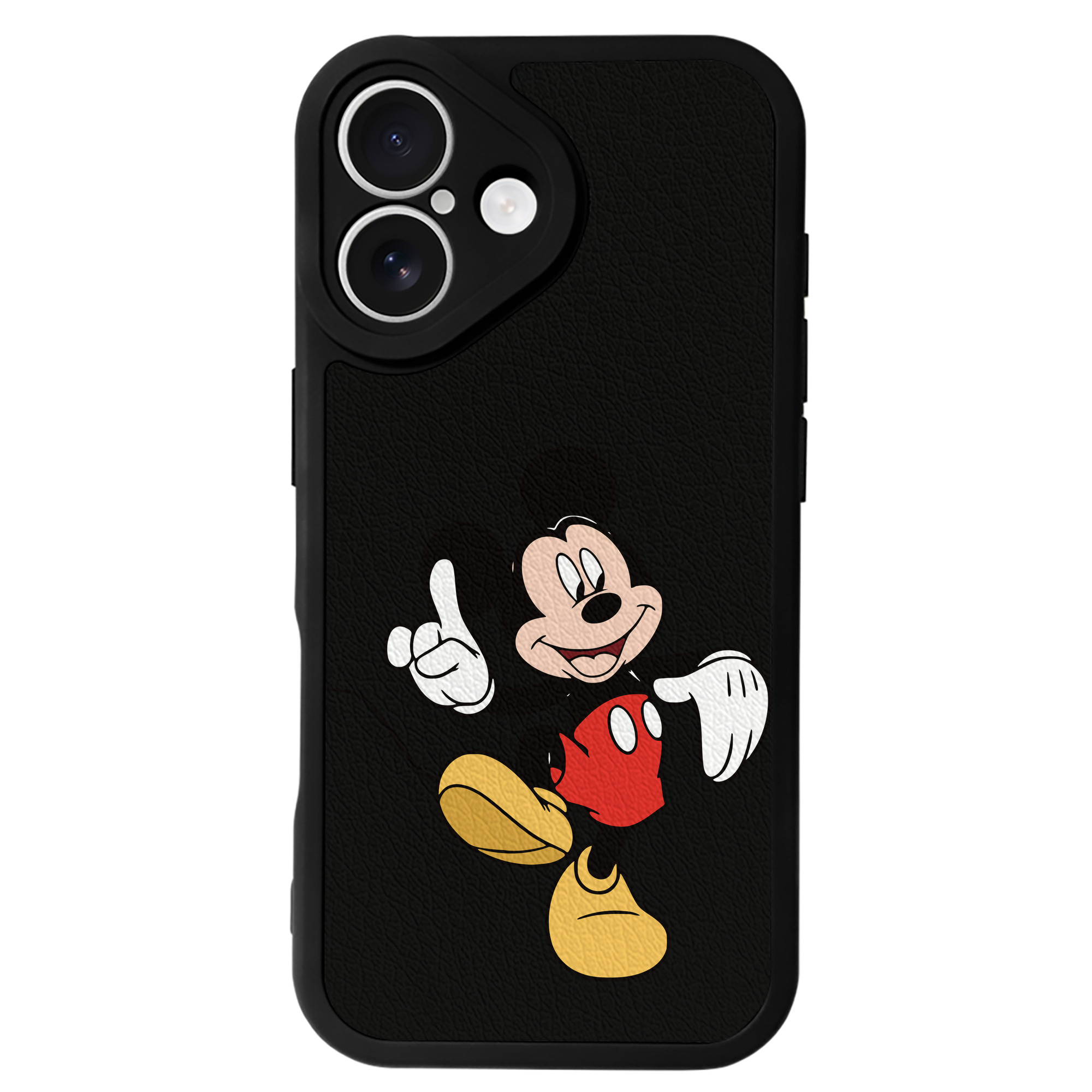 （画像用） ミッキーマウス Mickey Mouse 【iPhone 16シリーズ対応】シリコンスマホケース（レザー調） 材質：シリコン